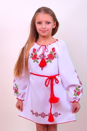 Фото Сукня-вишиванка з довгим рукавом,134 ЗОРЯНА Різнокольоровий (2000902198124D)