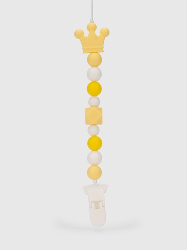 Фото Тримач для пустушки силіконовий "Корона" Мегазайка 0511 Жовтий (2000990579782)