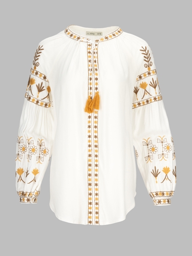 Фото Вишиванка сорочка з принтом жіноча Es-Q 5036 L Білий (2000990588579A)
