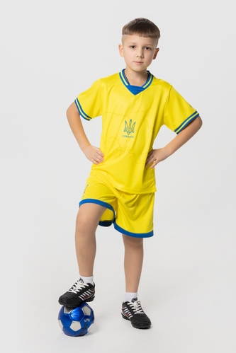 Фото Футбольна форма для хлопчика BLD UKRAINE 110 см Жовтий (2000990313089A)