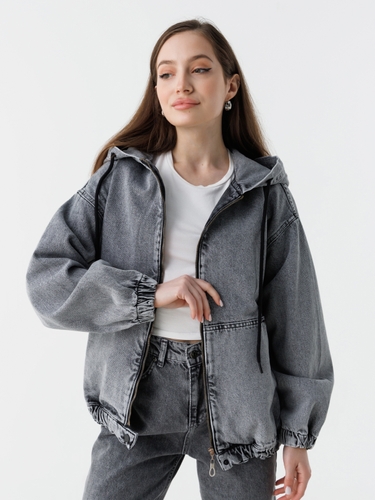 Фото Куртка джинсова жіноча Zeo Basic 3640 XL Світло-сірий (2000990406026D)