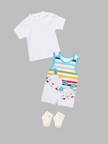 Фото Пісочник + футболка для малюків Mini Papi 1172 68 см Блакитний (2000990599315A)