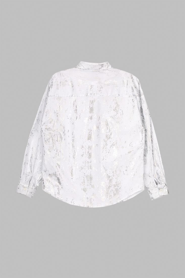 Фото Рубашка с узором для девочки LocoLoco 9056 158 см Серебристо-белый (2000990486646D)