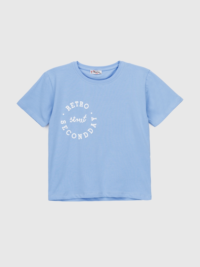 Фото Костюм футболка+штани для дівчинки Atabey 10532 134 см Блакитний (2000990478290S)