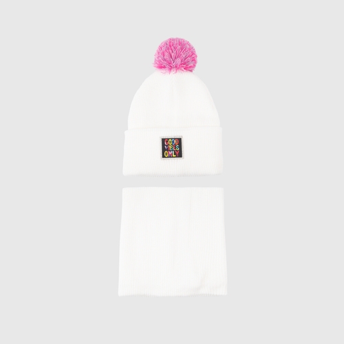 Фото Набор шапка+снуд для девочки Talvi Онли 48-56 Белый (2000990118370D)
