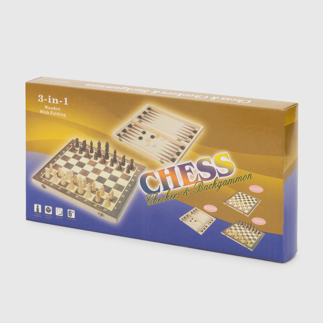Фото Деревянные шахматы 621A Разноцветный (6961150546234)