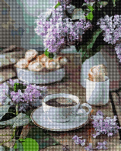 Фото Алмазная мозаика Кофе с сиреневым ароматом Вrushme DBS1105 40 x 50 (9995482178129)