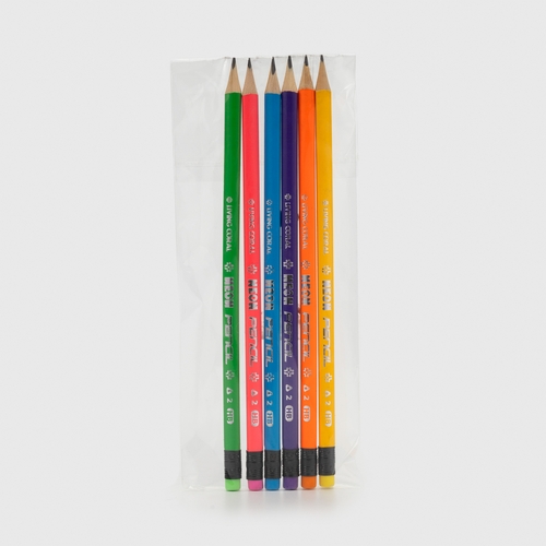 Фото Набор карандашей чернографических с ластиком Neon HB LC-7002-K Разноцветный (2000989977520)