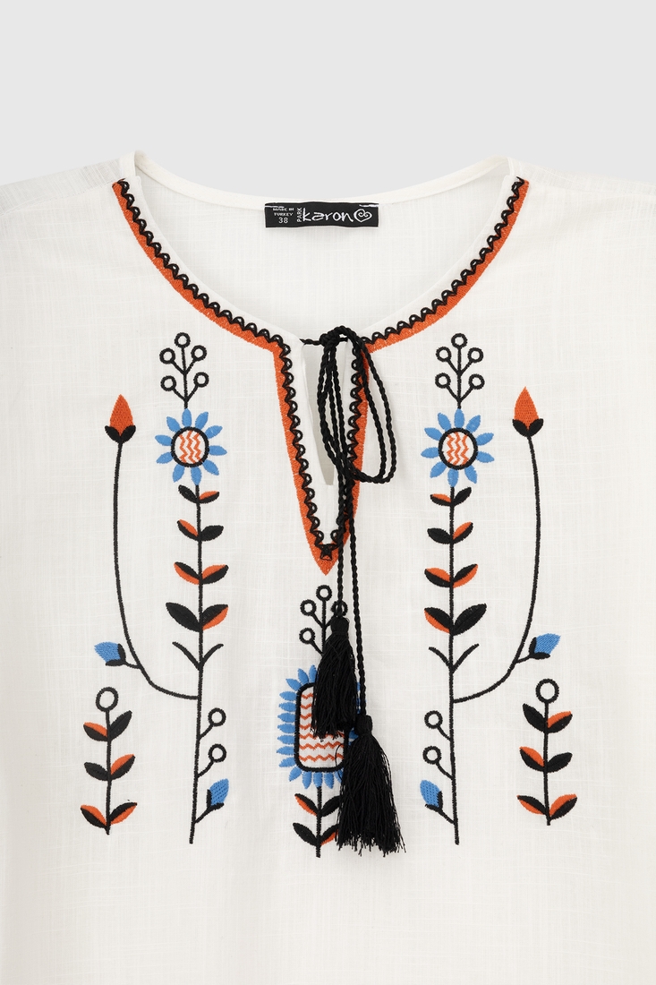 Фото Вышиванка рубашка с принтом женская Park karon 23150 40 Белый (2000990154316A)