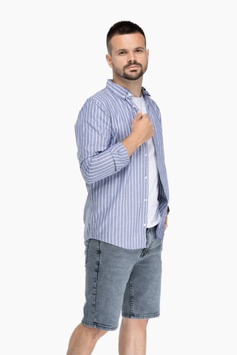 Фото Рубашка с узором мужская FIGO 18412 XL Синий (2000989736776S)