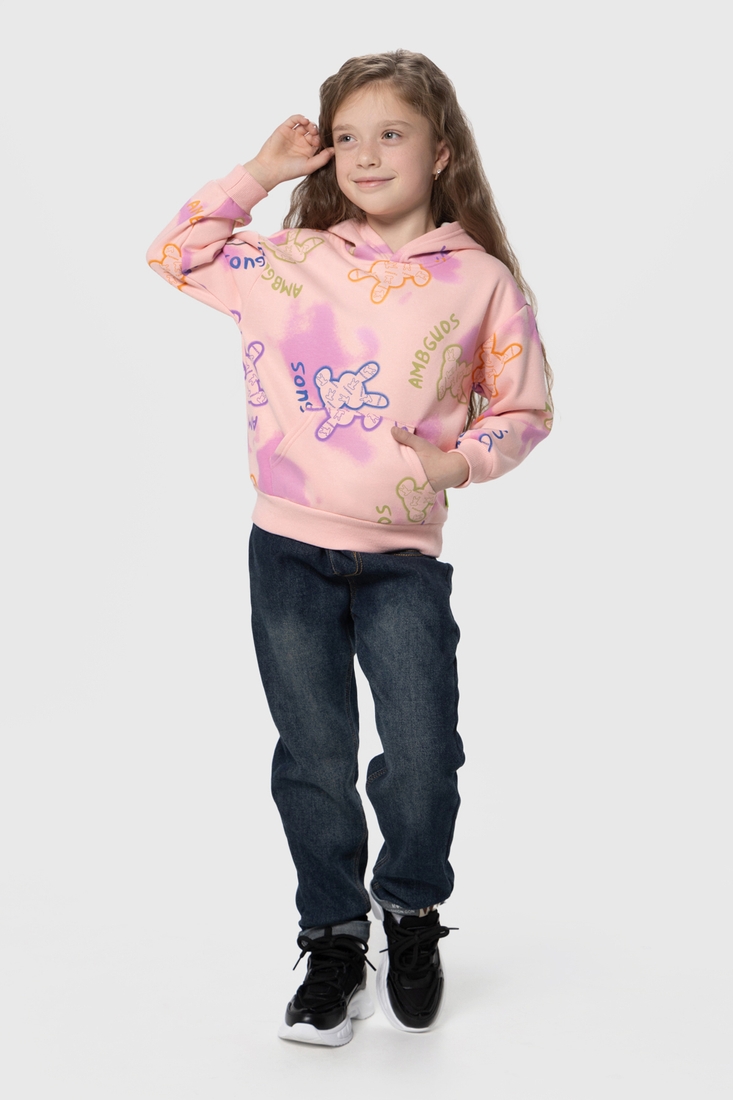 Фото Худі з принтом для дівчинки Kai-Kai 7803 122 см Рожевий (2000990107923W)