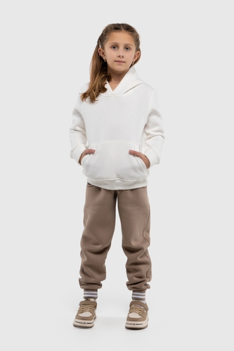Фото Спортивні штани однотонні дитячі AZN 851 170 см Бежевий (2000990215710W)