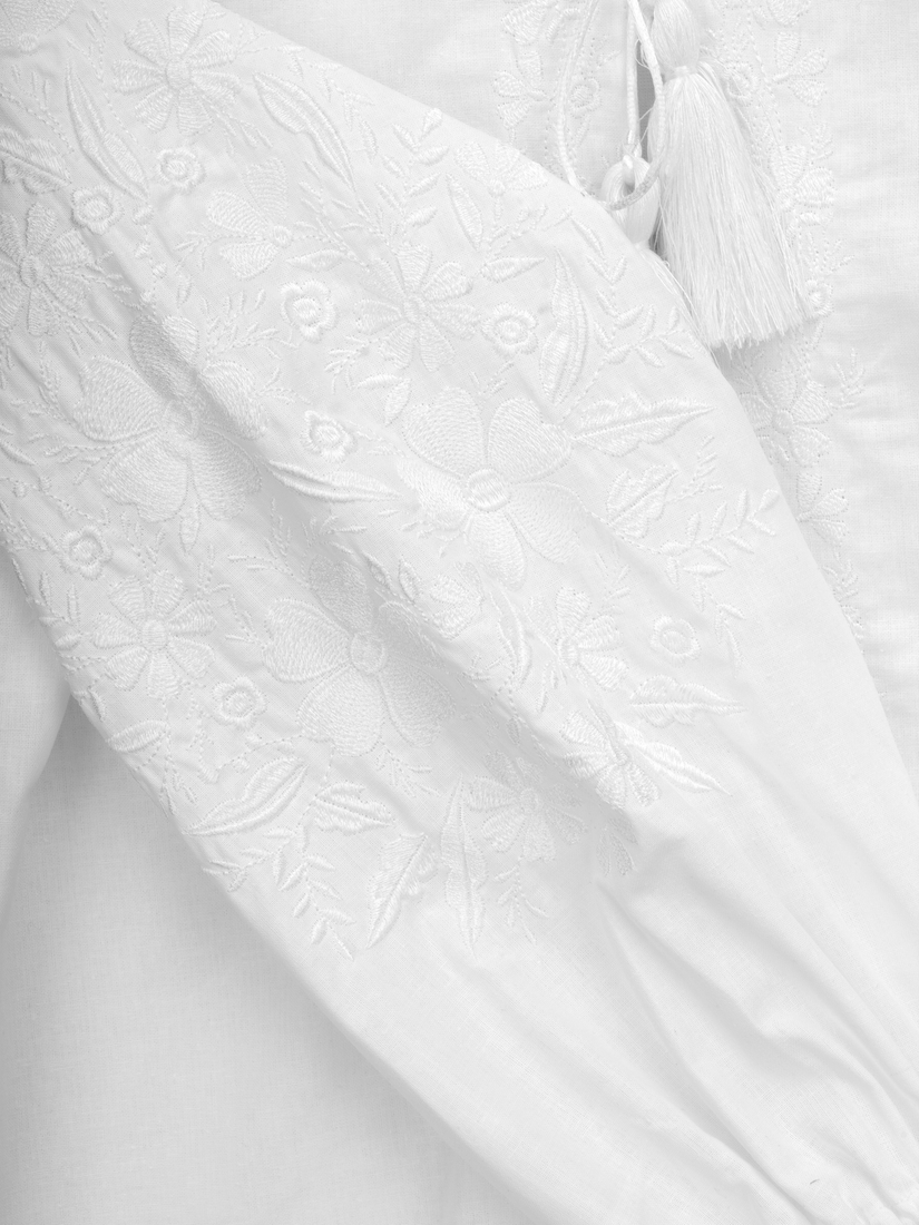 Фото Рубашка с вышивкой для девочки Мережка Фиалка 158 см Белый (2000990558787A)