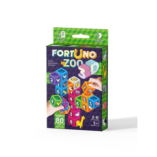 Фото Настольная развивающая игра "Fortuno ZOO 3D" укр G-F3D-02-01U (2000904389407)