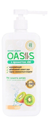Фото Мыло жидкое "NATA-OASIS" с ароматом киви, флакон 1000 мл с дозирующим носиком (4823112601141)