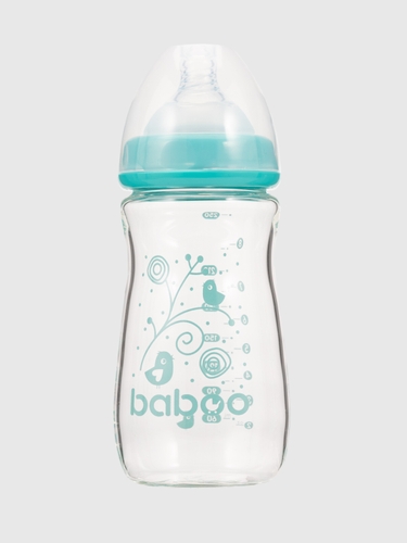 Фото Стеклянная бутылочка для кормления BABOO 3-123 Синий (5057778031236)