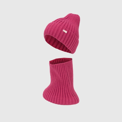 Фото Набор шапка+шарф для девочки AGBO Valentino 50-52 Бордовый (2000990214843W)
