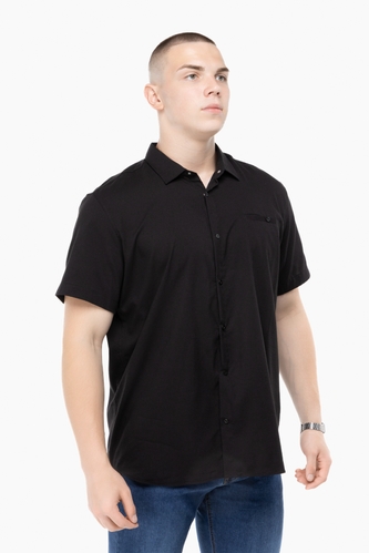 Фото Рубашка классическая однотонная мужская Stendo 235004 6XL Черный (2000989740216S)