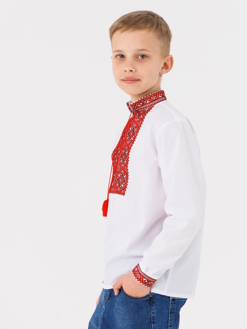 Фото Сорочка вишиванка для хлопчика КОЗАЧЕК ГРИЦЬКО Червоно-бордовий (2000990563057D)