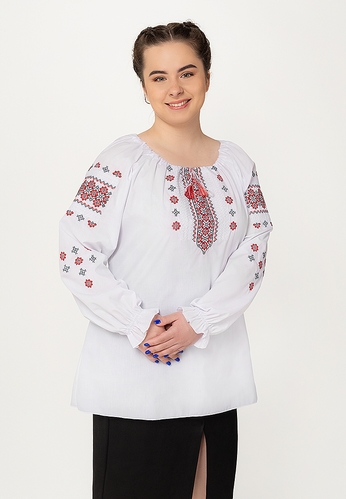Фото Рубашка вышиванка ВЖ220 XL Бело-красный (2000904309481D)