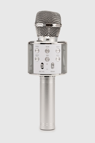 Фото Бездротовий караоке мікрофон з Bluetooth WANRONGDIANZIKEJIYOUXIANGONGSI 858 Срібний (2000990269171)