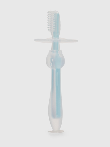 Фото Силиконовая зубная щетка с ограничителем Мегазайка 0707 Голубой (2000990579652)