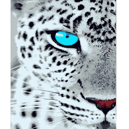 Фото Набор для росписи по номерам Гепард с голубыми глазами Strateg HH018 (4823113840143)