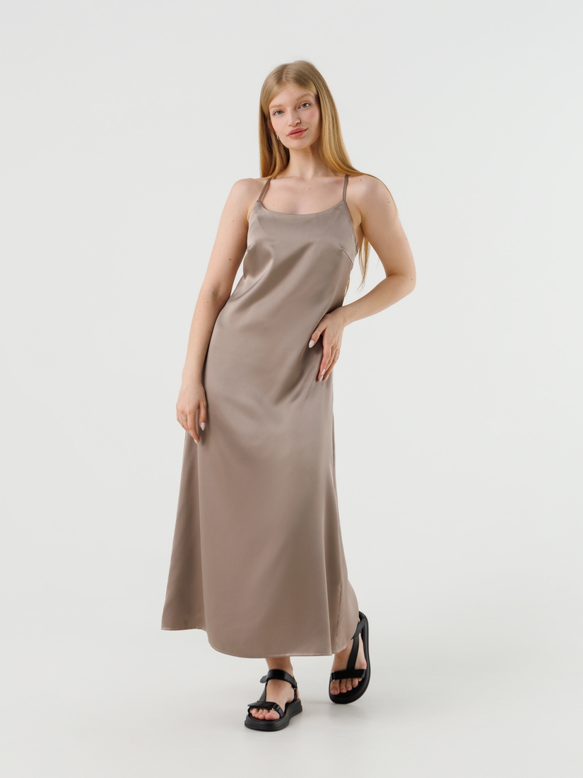 Фото Платье однотонное женское LAWA WTC02367 XL Бежевый (2000990548702S)(LW)