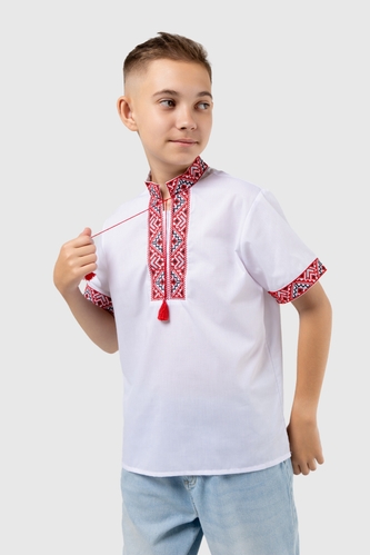 Фото Рубашка вышиванка для мальчика КОЗАЧЕК МАЙКЛ 164 см Красный (2000989883135S)