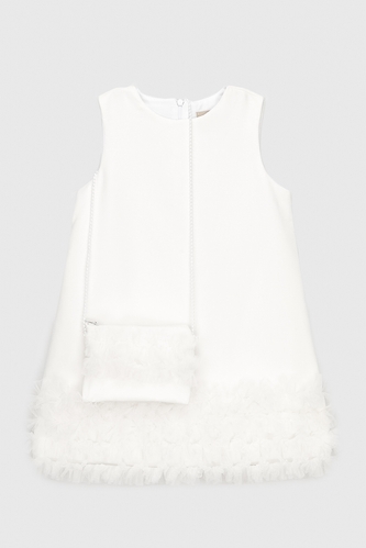 Фото Платье бальное с узором для девочки Wecan 24086 110 см Белый (2000990145246A)