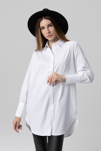 Фото Рубашка однотонная женская PG-1 XL Белый (200098999957218D)
