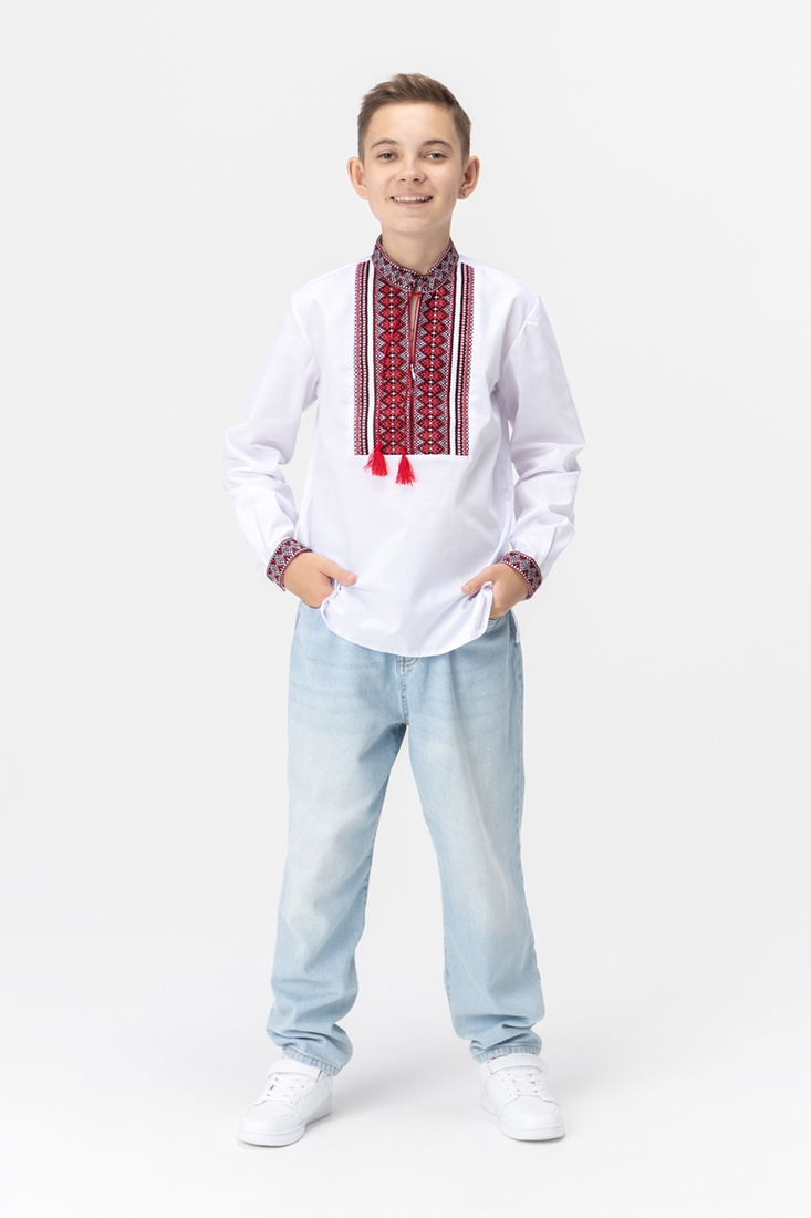 Фото Сорочка вишиванка для хлопчика Veronika СЕРГІЙКО-1 152 см Червоний (2000990003331D)