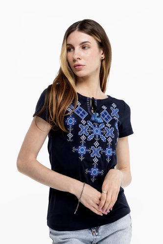 Фото Вышиванка футболка женская Звездная ночь 4XL Синий (2000989887393A)