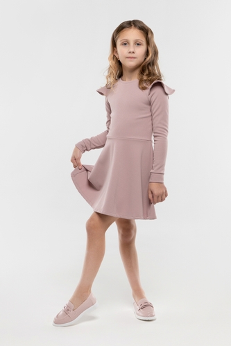 Фото Платье однотонное для девочки MyChance 2363 140 см Пудровый (2000990232076D)