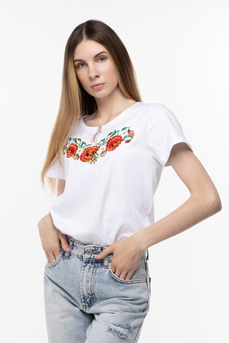 Фото Вышиванка футболка женская Калина 54 Белый (2000989807711A)