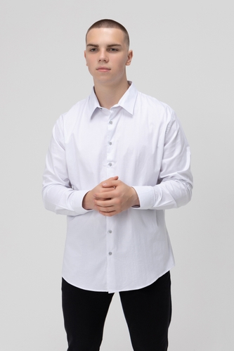 Фото Рубашка классическая однотонная мужская Redpolo 3809 6XL Белый (2000989980964A)
