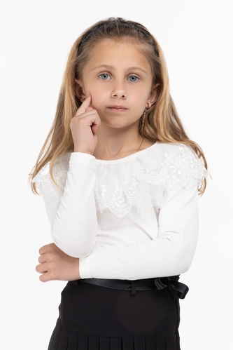 Фото Блуза трикотаж для девочки Perix 4026 152 см Молочный (2000989809043D)