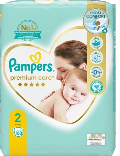 Фото Підгузки Pampers Premium Care 68 шт. 4-8 кг (8001841104874)