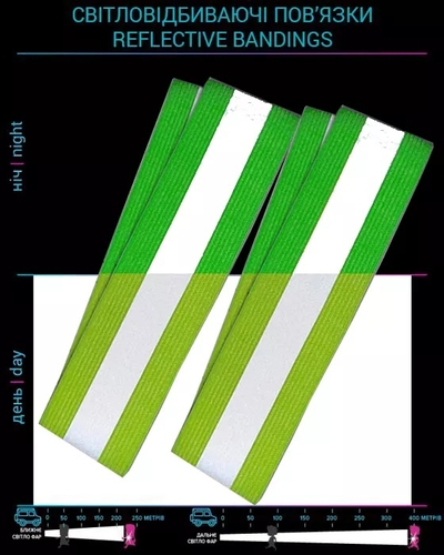 Фото Светоотражающие повязки на руку LM-0038/2-green 0,9х4х35 Зеленый (2000989306269)