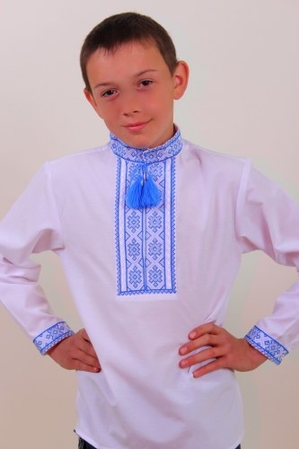 Фото Рубашка-вышиванка с длинным рукавом 158 ОРЕСТ Синий (2000902387429D)