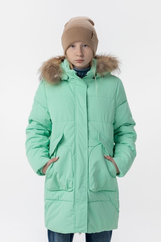 Фото Куртка зимняя для девочки Feiying H23-21 158 см Мятный (2000989630227W)