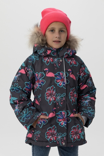 Фото Куртка зимова для дівчинки Snowgenius H26-027 128 см Сірий (2000989629818W)