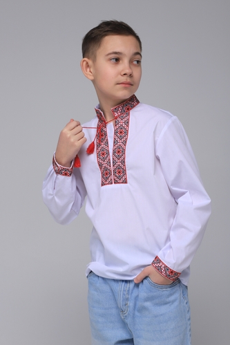 Фото Сорочка з вишивкою для хлопчика КОЗАЧЕК ФЕДІР 146 см Червоний (2000902199251D)