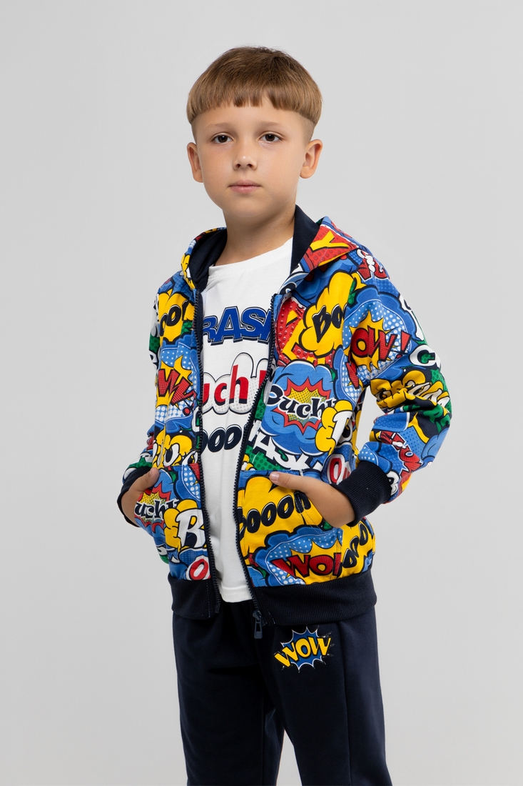 Фото Костюм для хлопчика S&D KK1341 кофта + лонгслів + штани 140 см Синій (2000989917052D)