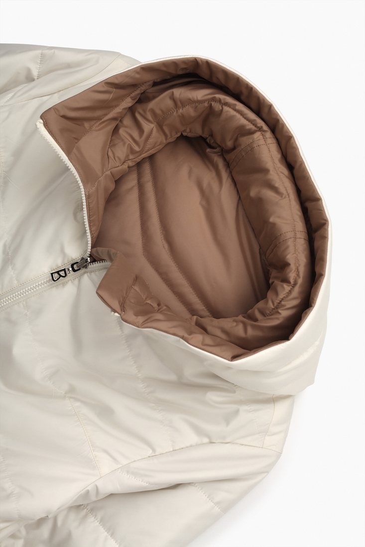 Фото Куртка двостороння жіноча Button 62-752 2XL Молочний (2000989400233D)