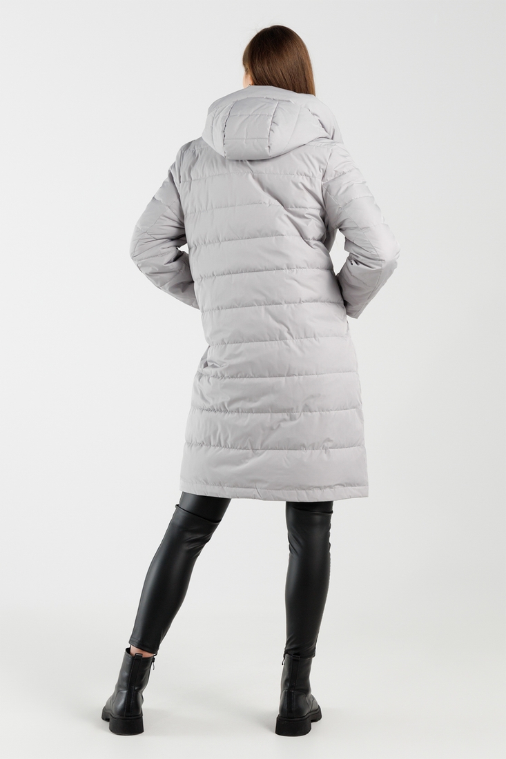 Фото Куртка однотонна жіноча On me M22241 XL Світло-сірий (2000990314703D)