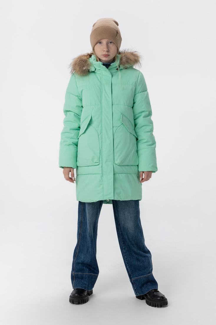 Фото Куртка зимова для дівчинки Feiying H23-21 128 см М'ятний (2000989630142W)