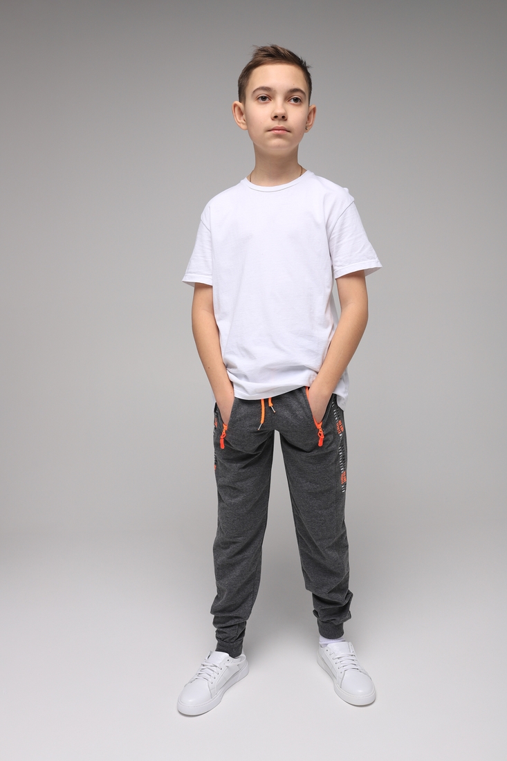 Фото Спортивные штаны для мальчика с принтом Pitiki 1006-3 176 см Серый (2000989523772D)