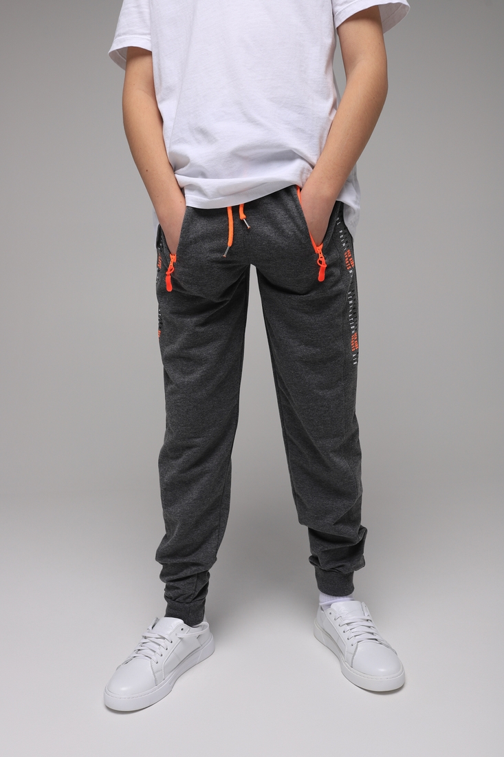 Фото Спортивные штаны для мальчика с принтом Pitiki 1006-3 158 см Серый (2000989523734D)