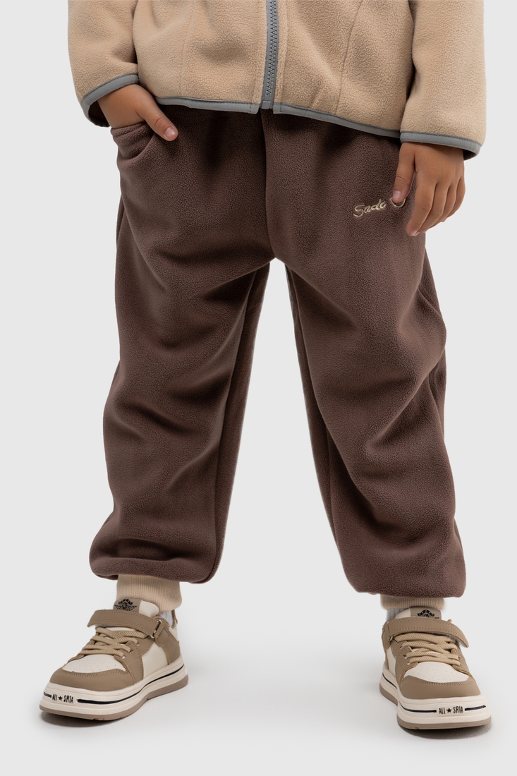 Фото Спортивні штани однотонні для хлопчика Lizi 9107 116 см Коричневий (2000989835042W)